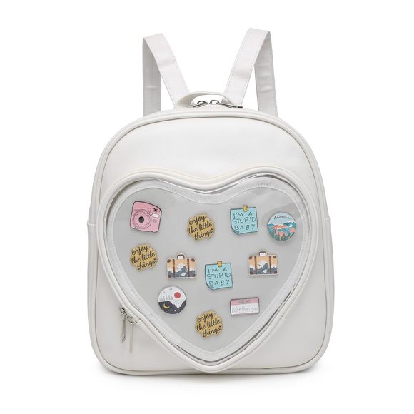 Ita Bag Backpack Pu Leather Heart Shaped Purse Jk Unim Bags Anime Pins : - Picture 1 of 6